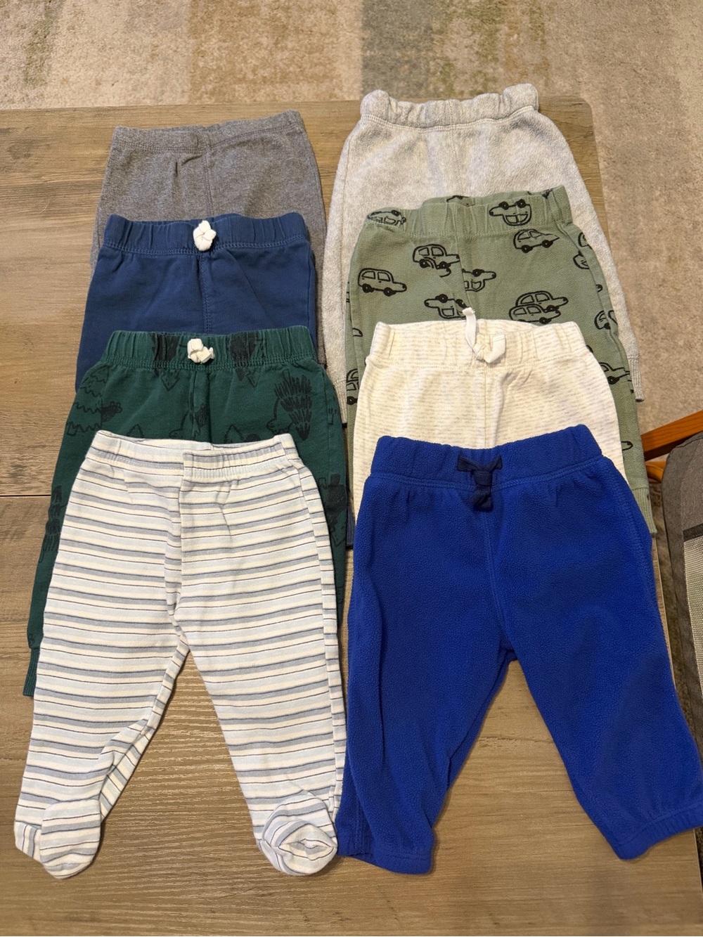 Baby Boys Pants Bundle 8 Pairs- 2 Pairs Size 3-6 Months & 6 Pairs Size 6 Months